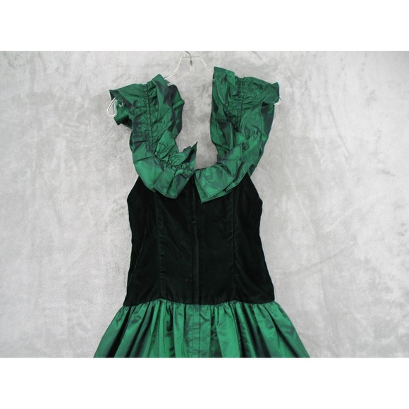 Vintage Gunne Sax Dress 6 Velvet 80s Fairy Grunge Whimsigoth HOCO Witchy V Waist - Picture 7 of 11